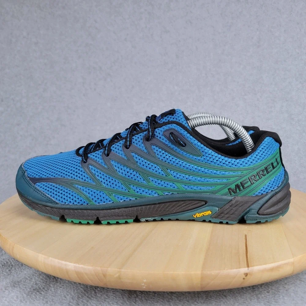 Merrell Bare Access 4 Trail Running Shoes Mens 10 Blue Vibram Zero Drop J37749 - Picture 1 of 10